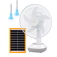 14" Rechargeable Fan With LED light and Solar Panel